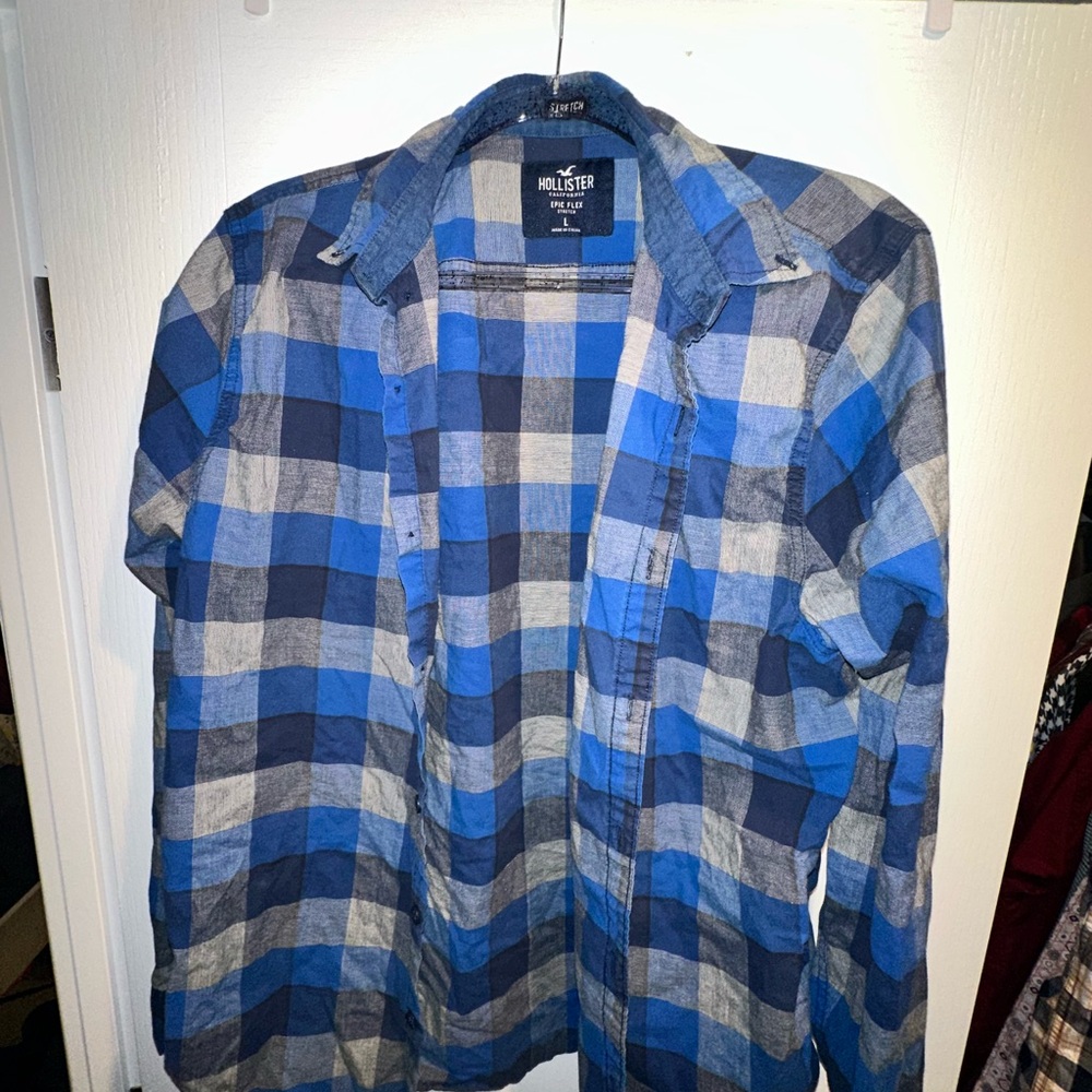 Hollister Blue Plaid Shirt